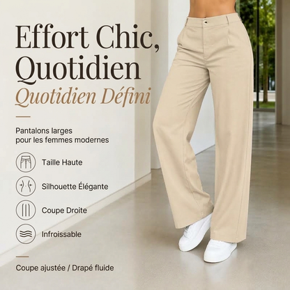 Női elegáns nadrág magas derékkal, egyenes szabással