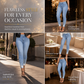 👖✨ Női világoskék, gyöngyös skinny farmer – testhezálló szabás, szaggatott szegély és divatos részletek