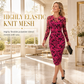 Női 2 részes ruha szett hosszú ujjú mesh lánc mintás bodycon midi ruhával és belső alsóruhával