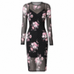 Női 2 részes ruha szett hosszú ujjú mesh lánc mintás bodycon midi ruhával és belső alsóruhával