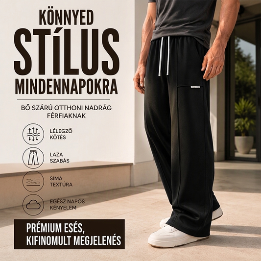 Férfi, alkalmi, bő, sportos, széles szárú nadrág