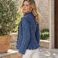 Women's Chic Ruffle Trim Denim Jacket