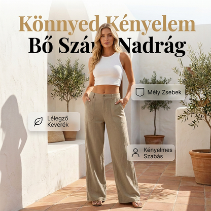 Női széles szárú alkalmi nadrág