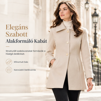 Női elegáns, középhosszú kockás trench coat, sokoldalú őszi és téli viselet