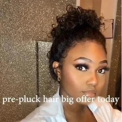 Glueless Wig With Elastic Belt| 🔥HOT Brazilian 370 Water Wave Lace Wigs Short black bob Wigs Lady Wig